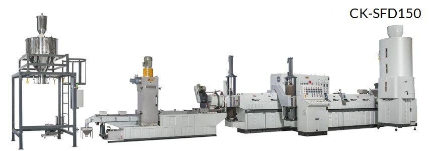 Side Force Feeder Type Double Section Recycling Pelletizing System